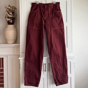 Cross Colours Vintage Denim Flap Pocket Pant Jeans Maroon Burgundy Size 34